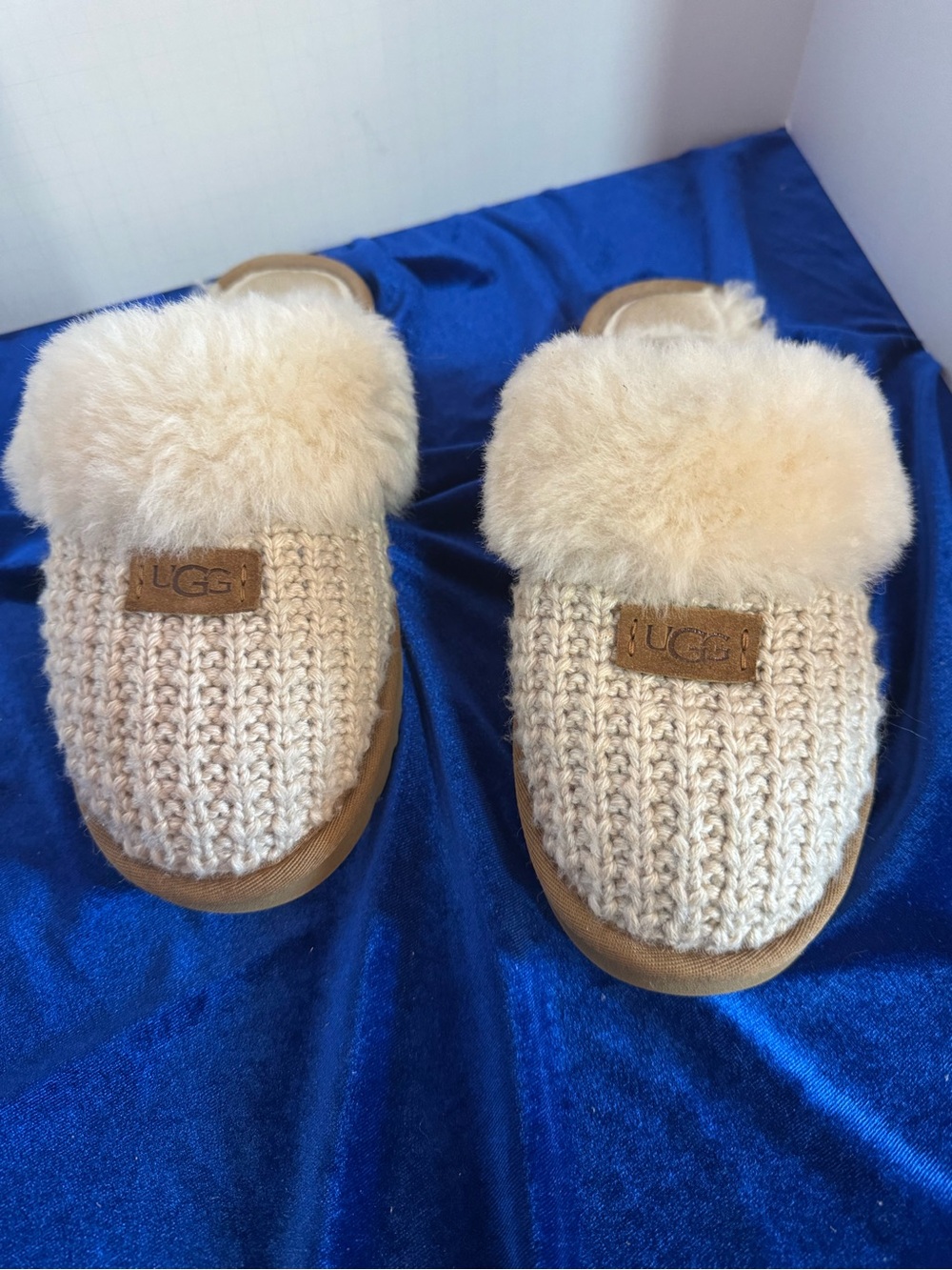 UGG Cozy Knit Shearling Clog Slippers - Cream
